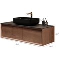 thumbnail image 2 of 48 Inch Floating Bathroom Vanity with Sink Combo, Mid Century Modern Wall Mounted Bathroom Storage Cabinet with Black Sintered Stone Countertop, Ceramic Basin Sink, 2 of 6