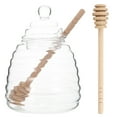 thumbnail image 2 of 1 Set of Clear Honey Jar Glass Honey Dispenser Stirring Rod Glass Storage Jar, 2 of 5