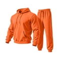 thumbnail image 3 of Delconic Mens Hoodie and Jogger Set Pullover Hooded Sweatshirt and Drawstring Sweatpants Casual Athletic Two Piece Outfit Saffron L, 3 of 9