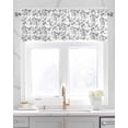 thumbnail image 2 of Rustic Flower Linen Curtain Valance for Bedroom/Bathroom/Kitchen/Office/Living/Dining Room Window,Floral Bird Black White Leaf Vintage Herb Pocket Topper Drapes Decorative Cafe Drapery Panel 42"x12", 2 of 6