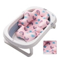 thumbnail image 4 of Cojín de baño para bebé con malla ajustable y soporte flotante para recién nacidos, color rosa arcoíris., 4 of 14