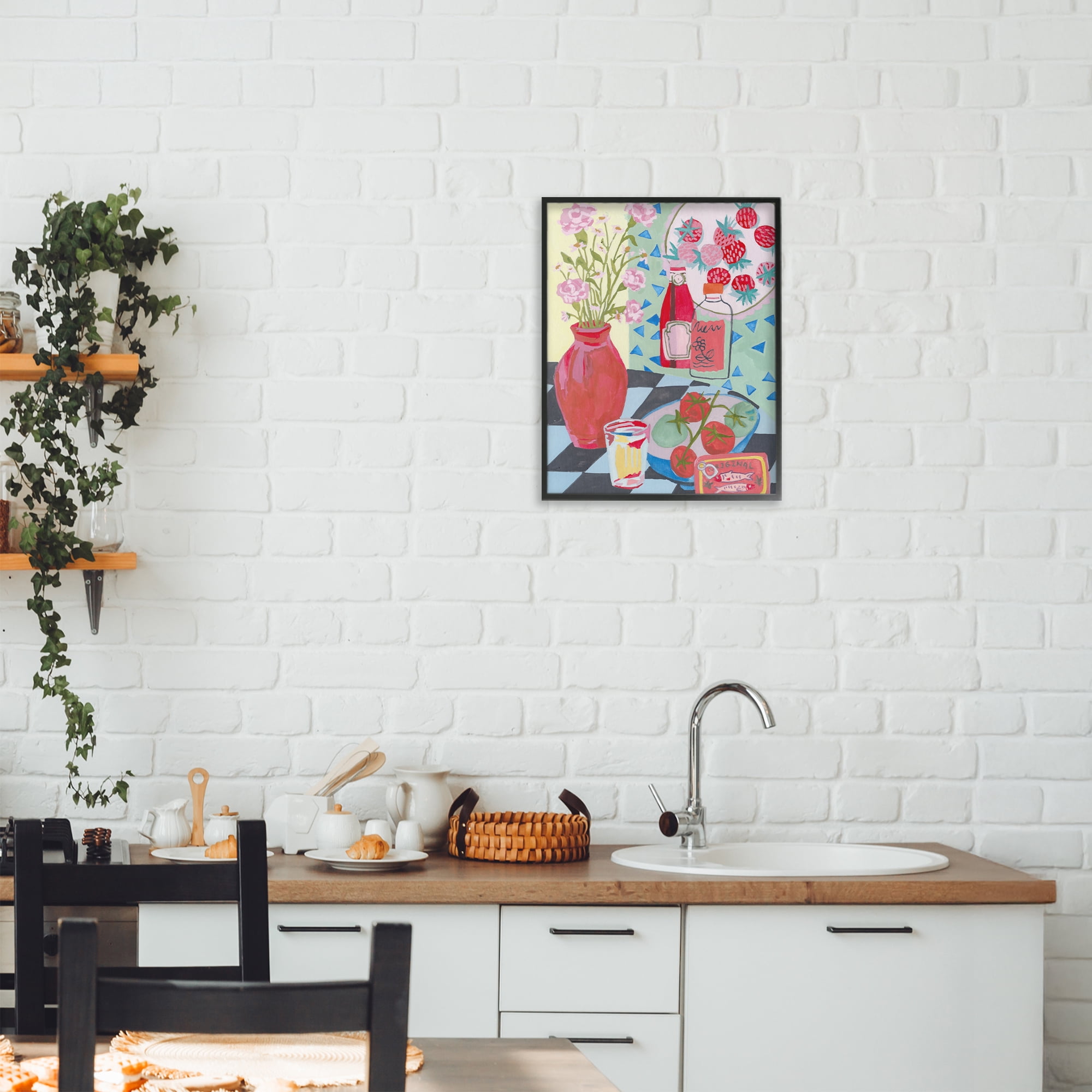 Stupell Industries Kitchen Sauces Still Life Black Framed Giclee Art, design by Melissa Wang