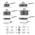 thumbnail image 2 of Juego de utensilios de cocina antiadherentes de cerámica de 12 piezas color gris ollas sartenes y utensilios, 2 of 7
