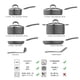 thumbnail image 2 of Juego de utensilios de cocina antiadherentes de cerámica de 12 piezas color gris ollas sartenes y utensilios, 2 of 7