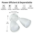 thumbnail image 3 of 2 Pack Outdoor Flood Light Fixtures With Dual Adjustable Heads,1500lm Exterior Spotlights,Dual Control-Switch/ Dusk-to-Dawn,IP54 Waterproof,4000K Security Lights(10W PAR38 LED Bulbs Included), 3 of 9