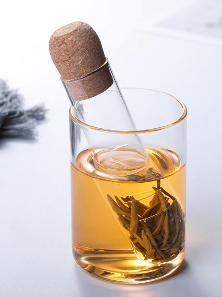 Tohuu Glass Tubes with Corks Transparent Tea Infuser Tube for Loose Tea