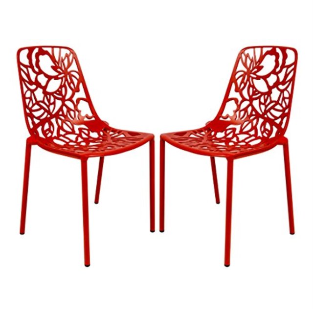 LeisureMod Modern Devon Silla de aluminio, juego de 2 LeisureMod DC23R2
