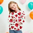thumbnail image 3 of ATOGUTA Girls Sweatshirts Kids Casual Long Sleeve Loose Valentine's Day Tops Comfy Lightweight Pullovers Size 1T-15, Beige, 3 of 5