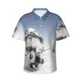thumbnail image 2 of Goofa Snowman And Christmas Tree Hawaiian Shirt for Men, Unisex Summer Beach Casual Short Sleeve Button Down Shirts,Aloha Tropical Floral print shirt-XX-Large, 2 of 9