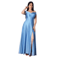 thumbnail image 1 of Vestido Manga Corta Hombros Descubiertos Azul Cielo Talla Chico, 1 of 1