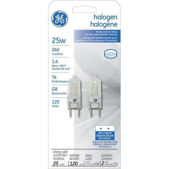 GE HAL 25W T4 2PK