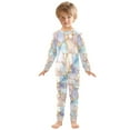 thumbnail image 6 of FORMRS Long Sleeve Top and Pants Pajama Set for Niños 2-Piece Sleepwear, Sizes 18M-8Y, Elegant Marble Pattern, 6 of 6
