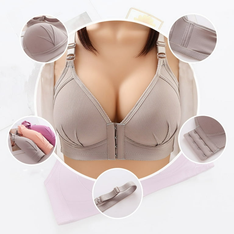 Viadha underoutfit bras for women Sexy Plus Size Solid Color Steel