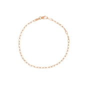 JEWELRY ADDICT 14K Rose Gold Men & Women's 7.25" 1.95mm Diamond Cut Paper Clip Chain Bracelet