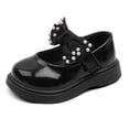 thumbnail image 3 of CAICJ98 Toddler Girl Shoes Fashion Spring Summer Children Sandals For Girls Flat Open Toe Rhinestone Solid Bowknot Princess Style,Black, 3 of 4