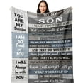 thumbnail image 2 of Gifts for Son,Son Gifts from Mom/Dad,Son Gifts,College Graduation Gifts for a Son,Son Birthday Gifts, Gifts for Grown Son Blanket 60x50in, 2 of 6