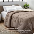 thumbnail image 2 of Bare Home Ultra-Soft Reversible Comforter - Goose Down Alternative - Oversized King, Taupe/Sand, 2 of 8