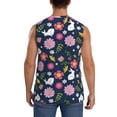 thumbnail image 4 of Fotbe Men's Floral Rabbit Print Men's Sleeveless Muscle Tank Tops Casual T-Shirts for Gym Workout Beach-X-Large, 4 of 8