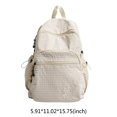 thumbnail image 2 of Plaid School Backpack, Lightweight School Bag with Drawstring Side Pockets, Cute Aesthetic Laptop Backpack for Outdoor College Work (Gray), 2 of 10