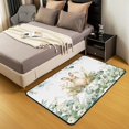 thumbnail image 3 of Rabbit Area Rug,Wild Animal Indoor Floor Mat 3X5,Watercolor Plant Flowers, 3 of 6