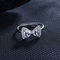 thumbnail image 4 of Mujeres Moda Anillo Abierto Anillos Ajustable Bow Knot Cubic Zirconia Anillos de Promesa para Ella, 4 of 5