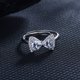 thumbnail image 4 of Mujeres Moda Anillo Abierto Anillos Ajustable Bow Knot Cubic Zirconia Anillos de Promesa para Ella, 4 of 5