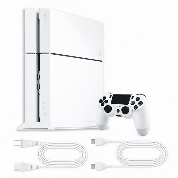 Sony Playstation 4 PS4 Console Original 500GB with Retrofam Controller, White (Refurbished)