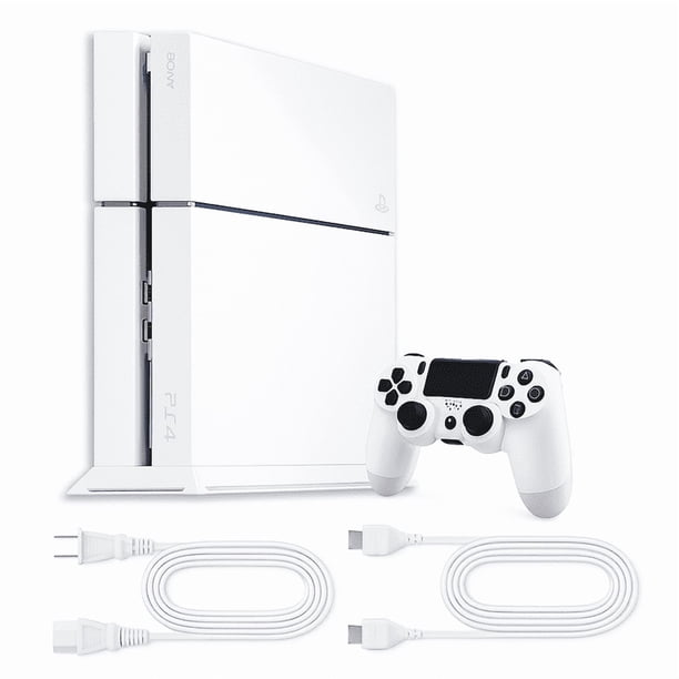 Sony Playstation 4 PS4 Console Original 500GB with Retrofam Controller, White (Refurbished)