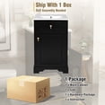 thumbnail image 6 of EUROCO 20" Bathroom Vanity with Ceramic Sink,Solid Wood Bathroom Makeup Cabinet with Soft Close Door,Adjustable Shelf, Drawer and Door-Mounted Storage Rack,Black, 6 of 7