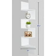 Greenco 5 Tier Wood Floating Wall Mount Corner Shelves White Finish