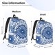 thumbnail image 2 of Disketp Blue Watercolor print Canvas Backpack Lightweight Travel Daypack Student Rucksack Laptop Backpack-Medium, 2 of 5