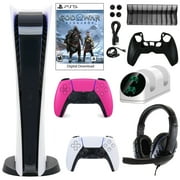 Sony PlayStation 5 Digital GOW Console with Extra Pink Dualsense Controller and Accessories Kit