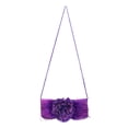 thumbnail image 3 of Evening Bag - Glamorous Feather & Flower Evening Clutch -Purple - BG-90674PU, 3 of 5