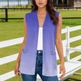 thumbnail image 2 of SZJXBUY Light Cardigan for Women Plus Size Color Block Open Front Casual Sleeveless Cardigans Summer Dressy Gradient Loose Oversized Vests with Pockets Purple,XL, 2 of 5