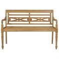 thumbnail image 2 of vidaXL Batavia Bench with Beige Cushion 59.1" Solid Teak Wood, 2 of 3
