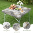 thumbnail image 4 of Gray Marble Gold Hexagon Pattern Square Fitted Tablecloth with Elastic Edge,Square Table Cover,Washable Elastic Table Cover for Home Kitchen Party Decor 34"x34", 4 of 6