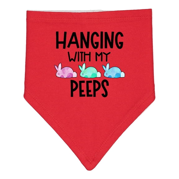 Inktastic Easter Hanging with My Peeps Pastel Bunnies Baby Bandana Bib