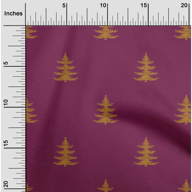 oneOone Cotton Silk Fabric Christmas Tree Ikat Print Sewing Fabric BTY 42 Inch Wide