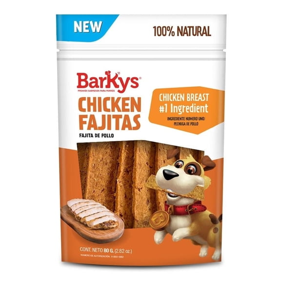Botana Para Perro Barkys Natural Chicken Treats Fajitas 80 Gramos