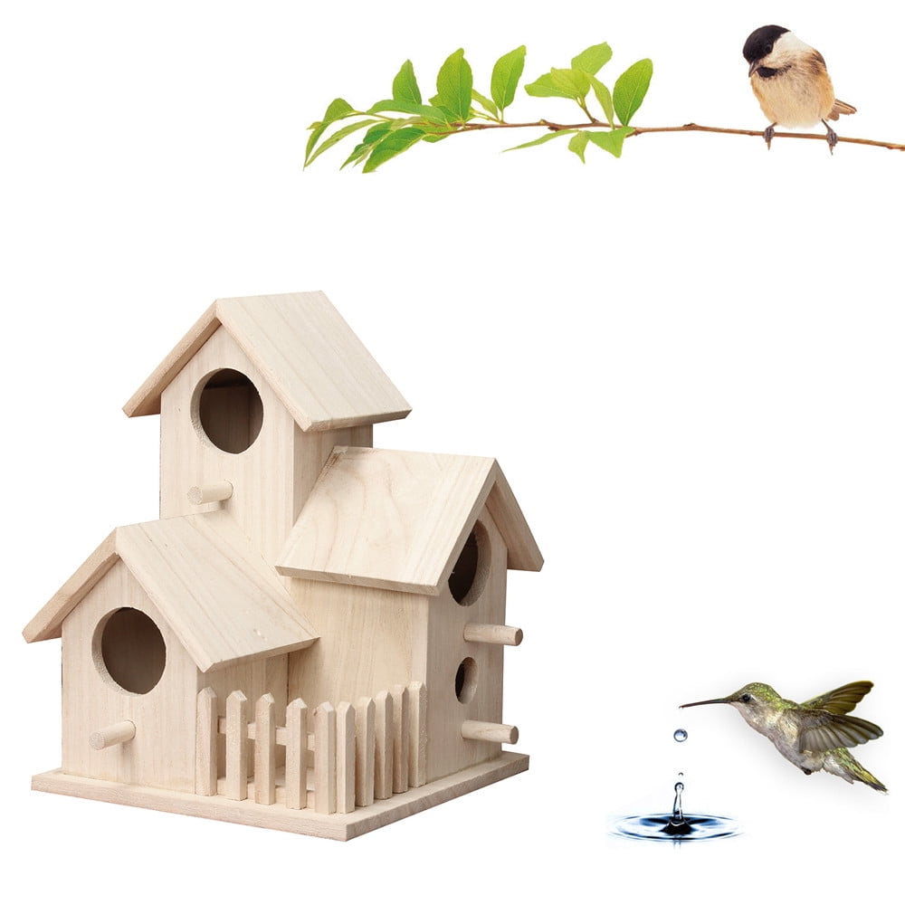 Mini Bird House Nest Wooden Nest House Bird Box Wood Birdhouse Garden Decor new 