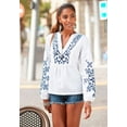 thumbnail image 5 of LASCANA Women's Embroidered Long Sleeve Blouse Shirt Embroidered Detail, 5 of 5