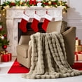 thumbnail image 2 of Faux Fur Throw Blanket Linen - 800 GSM Bubble Rabbit Fluff Blanket for Couch Bed Sofa,Softest Fluffy Fuzzy Cozy Blanket,Thick Furry Plush Shaggy Warm Blankets for Women,108x90 Inches, 2 of 19