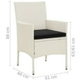 thumbnail image 4 of vidaXL Garden Chairs with Cushions 2 pcs Poly Rattan White, 4 of 5