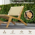 thumbnail image 4 of Costway Teak Wooden Chair with Braided Rope Seat & Backrest Mid Century Modern Accent Chair, 4 of 7