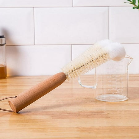 

Popvcly Wooden Handle Bottle Cleaning Brushes Long Handle Cup Bowl Brush Household Kitchen Cleaning Milk Mug Brush