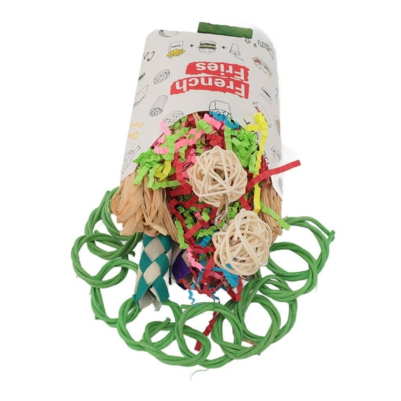 Bird Toys, Bird Foraging Toys Paper Silk, Fruit Rattan, Pine Wood Parakeet Toys Cockatiel Toys with a of Colorful Confetti for Heightened Enjoyment for Smaller Bird Specie
