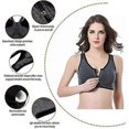 thumbnail image 4 of 2026 Women's Zip Front Sports Bra Wireless Post-surgery Bra Active Bras, 4 of 5