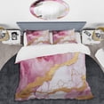 thumbnail image 2 of Designart "Essence of Pink and Gold Marble III" Abstract Marble Bedding Covert Set - Abstract Pink Modern Bed Set With 2 Shams, 2 of 6