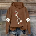 thumbnail image 2 of CheerKidz Womens Love Print Hoodies Sweatshirts Pullover Long Sleeve Casual Comfy Tops Trendy Fall Outfits Winter Clothes (Brown,XL), 2 of 3