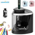 thumbnail image 2 of Tenwin Electric Pencil Sharpener قرطاسية Student Office Drawing Enthusiast Semi-automatic Creative Learning Stationery Supplies Black, 2 of 6